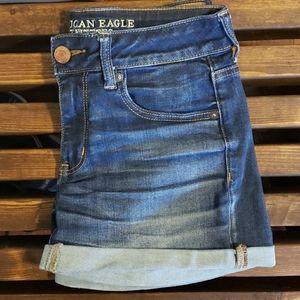 American Eagle Midi Super Stretch Jean Shorts
